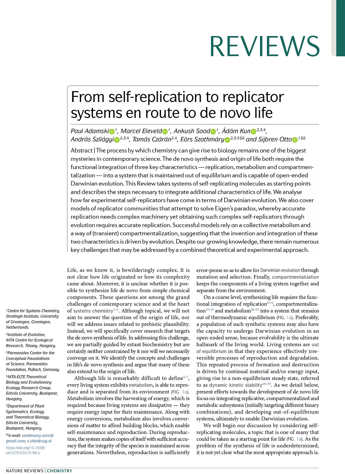 Nature Reviews Chemistry