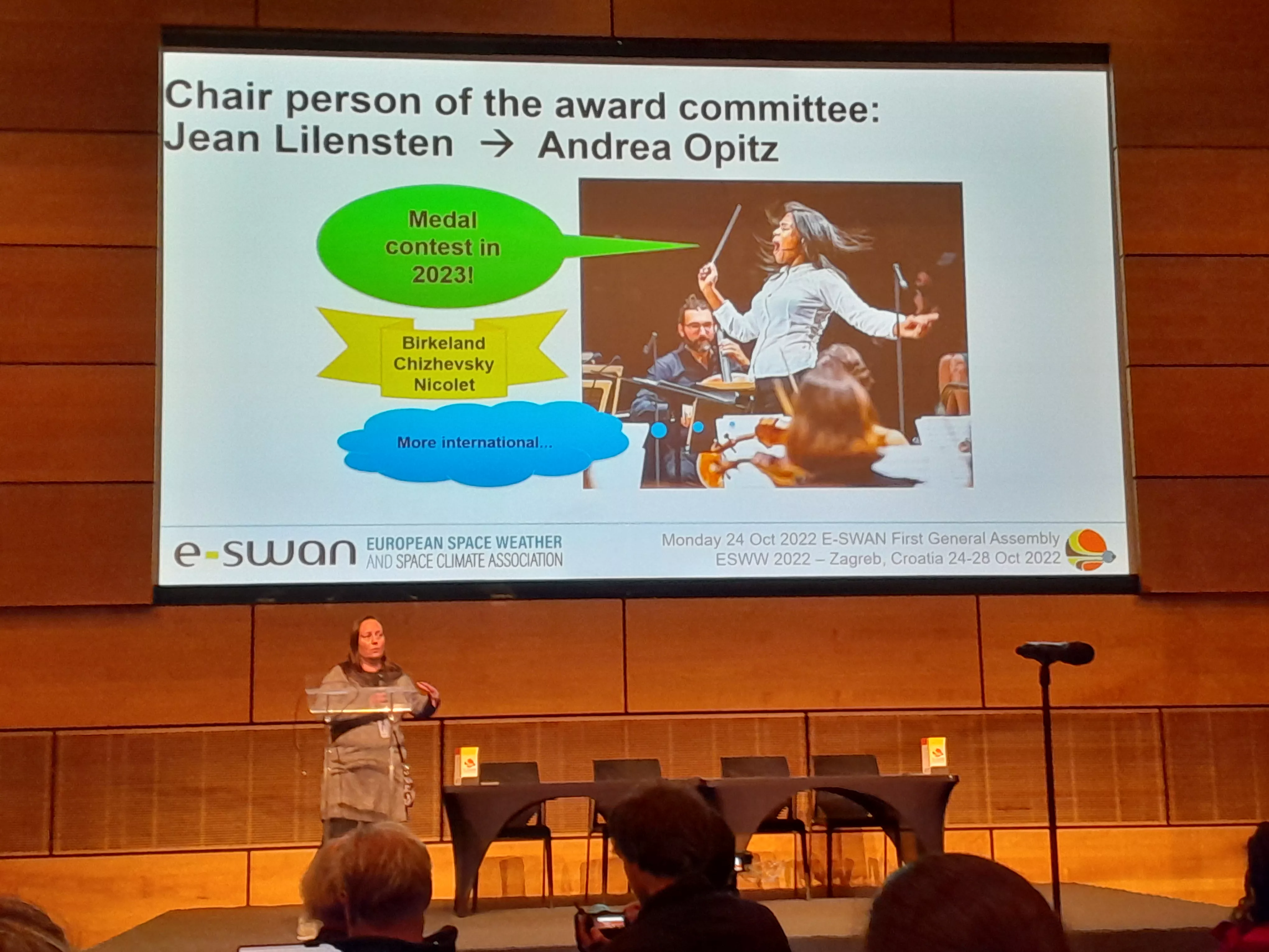 Andrea Opitz, senior research fellow at the Space Physics Research Group of the Wigner RCP to chair the international Award Committee of the European Space Weather and Space Climate Association (E-SWAN)