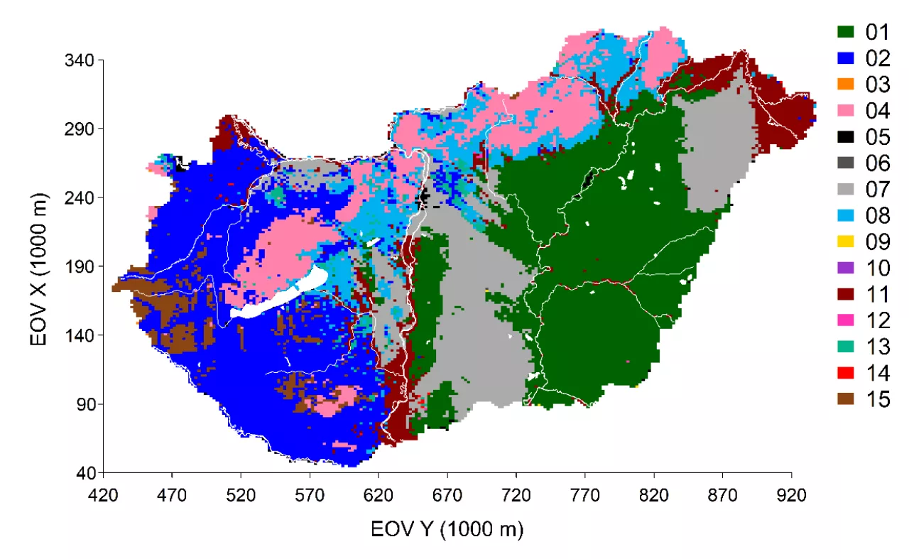 CER researchers have created the classification of Hungary's landscape types based on potential vegetation