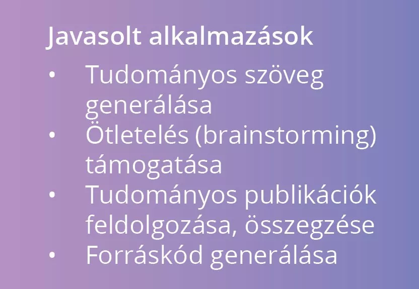 Javasolt AI alkalmazások