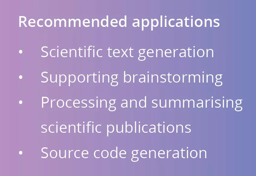 Recommended applications